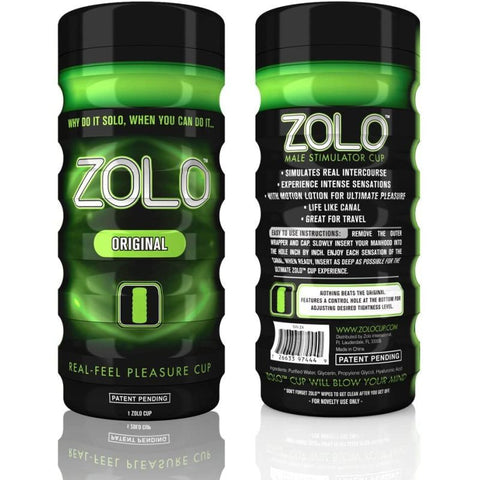 Zolo Original Masturbator Cup Ergonomic Textured Sleeve Strokers - Manual