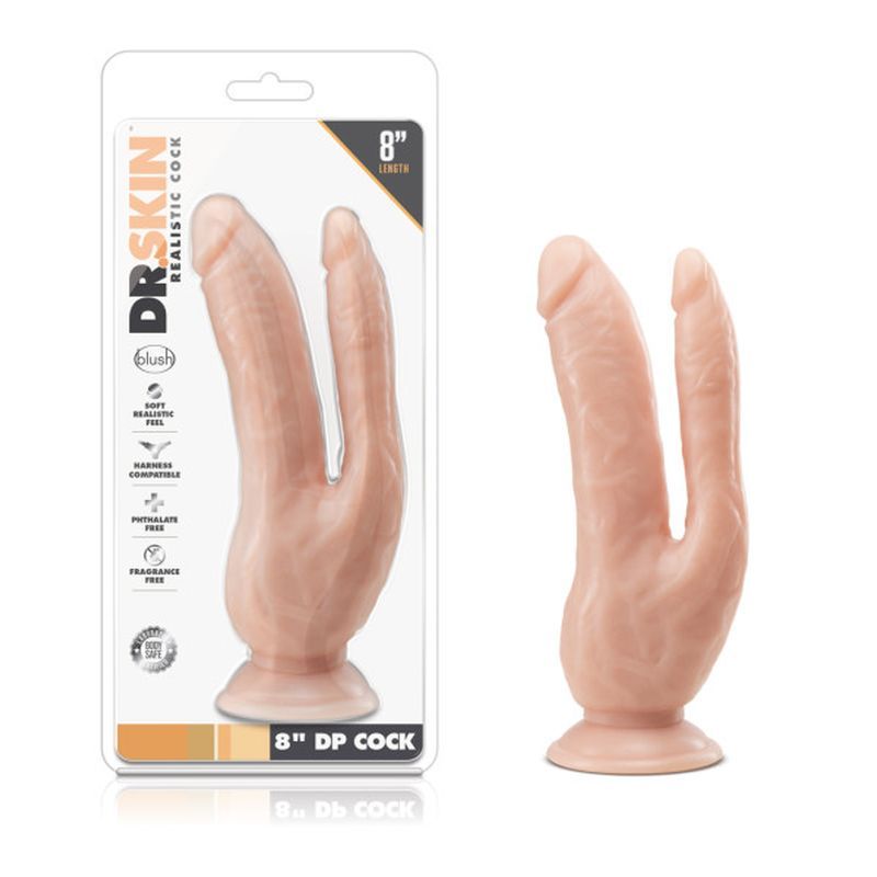 Dr Skin 8 Inch Double Penetration Cock with Suction Cup Base > Dildos > Double Dildos