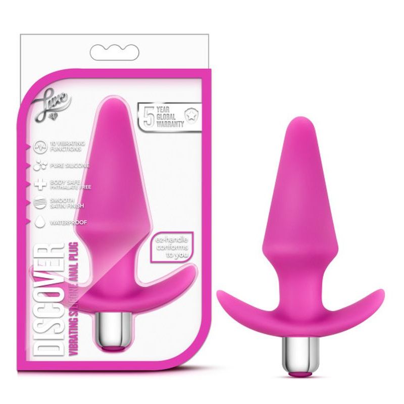 Luxe Discover Pink Anal Plug with 10 Vibrating Functions Butt Plugs - Vibrating