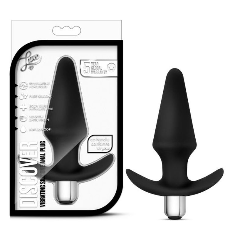Luxe Discover Black Anal Plug with Vibrating Bullet 4 Inch > Anal Range > Vibrating Butt Plugs