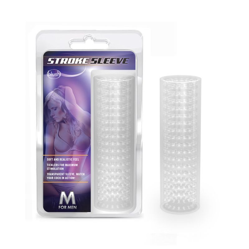 M for Men Clear Stroke Sleeve Masturbation Aid for Men 5.5 Inch Strokers - Manual