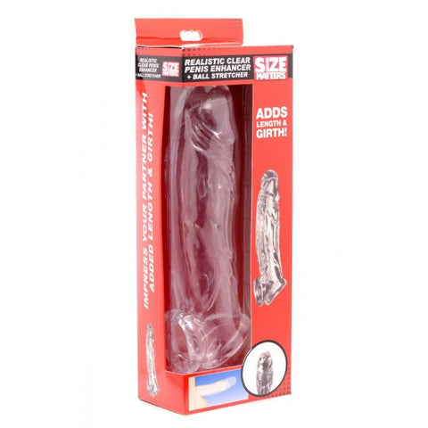 Realistic Clear Penis Enhancer and Ball Stretcher 8 Inch SLEEVES