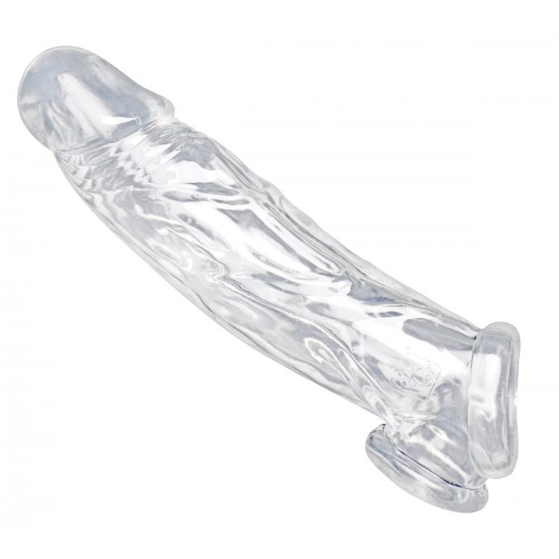 Realistic Clear Penis Enhancer and Ball Stretcher 8 Inch SLEEVES