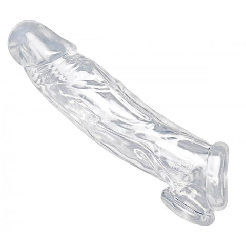 Realistic Clear Penis Enhancer and Ball Stretcher 8 Inch SLEEVES