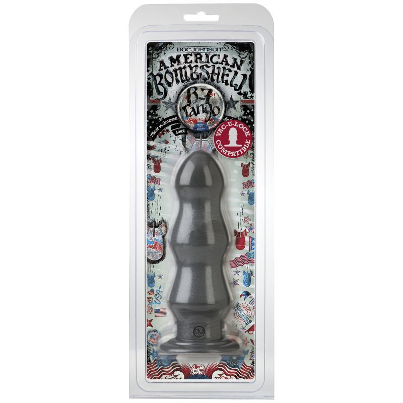 B-7 Tango 7 Inch Anal Dildo (Gun Metal) – Triple Ripple Design Anal Dildo Secondary image