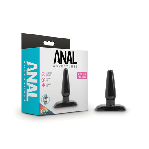 Blush Basic Small Anal Plug Tapered Black for New Sensations Butt Plugs