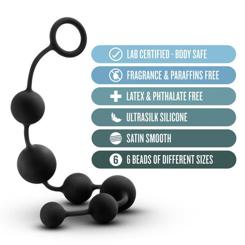 Platinum Silicone Large Black Anal Beads for Intimate Play > Anal Range > Anal Beads