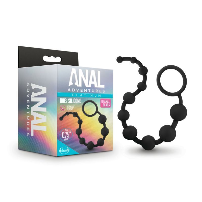 Anal Adventures Platinum Silicone (Black) – 12.5" Smooth Anal Beads > Anal Range > Anal Beads