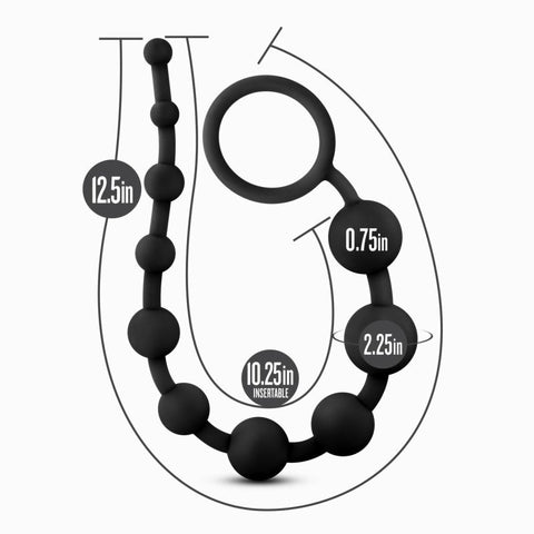 Anal Adventures Platinum Silicone (Black) – Smooth Anal Beads > Anal Range > Anal Beads