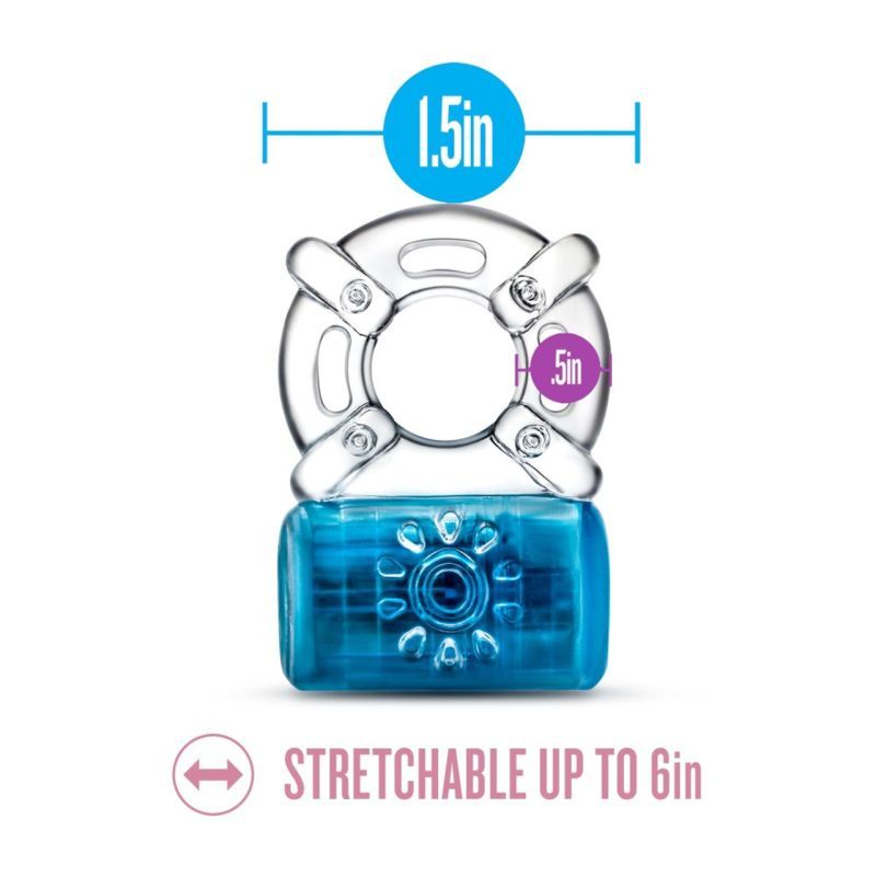 Play With Me Pleaser Cock Ring Blue > Cock Ring > Vibrating