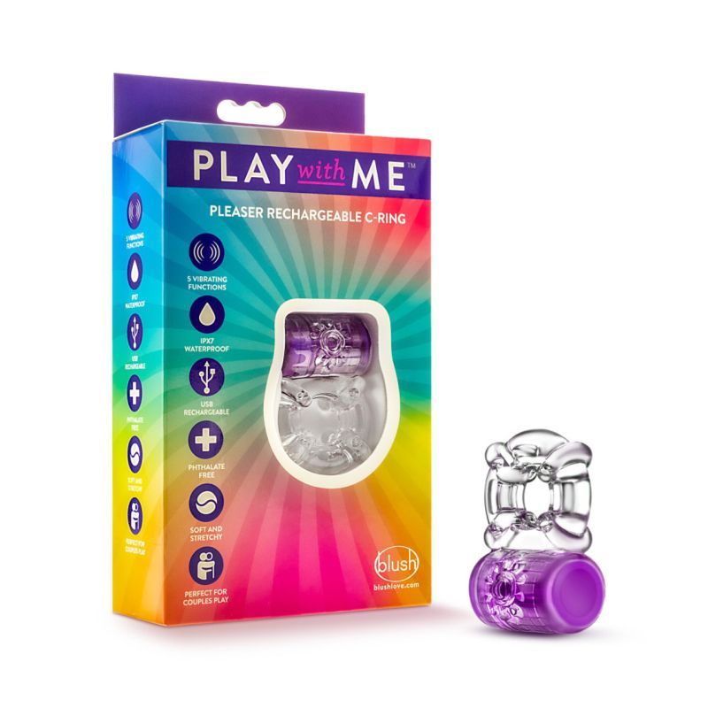 Play With Me Pleaser Cock Ring in Purple > Cock Ring > Vibrating