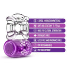 Play With Me Pleaser Cock Ring in Purple > Cock Ring > Vibrating