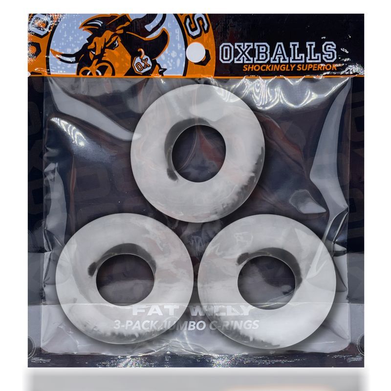 Fat Willy 3 Piece Jumbo Cockrings Clear > Cock Ring > Sets