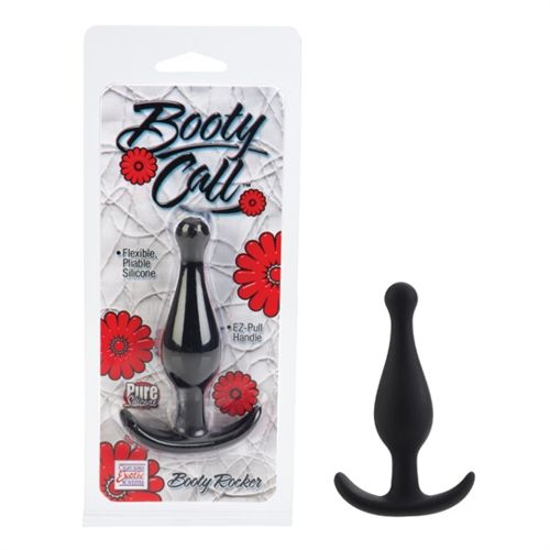 Booty Call Booty Rocker Flexible Silicone Adult Intimacy Toy Black Butt Plugs