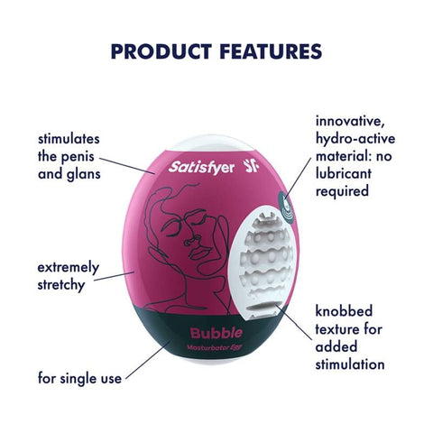 Satisfyer Masturbator Egg Bubble Compact Pleasure Device > Sex Toys For Men > Masturbators Cup