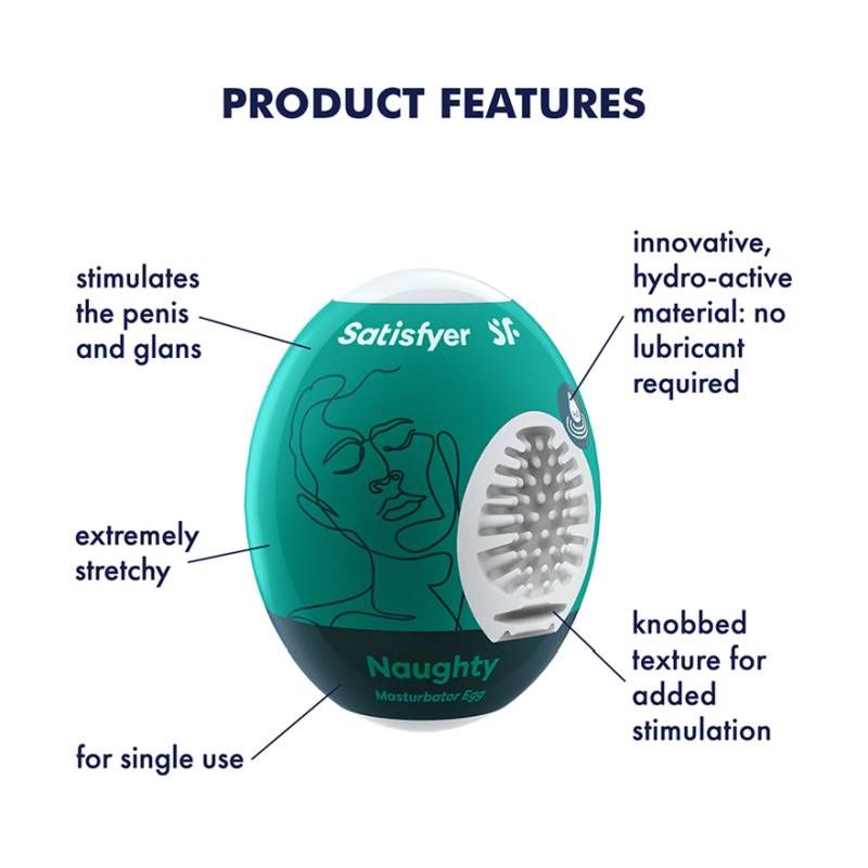 Satisfyer Masturbator Egg Naughty Compact Pleasure Device > Sex Toys For Men > Masturbators Cup