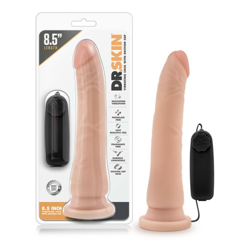 Dr. Skin 8.5'' Vibrating Realistic Cock - 21.6 cm Vibrating Dong Dongs Realistic