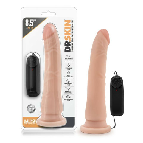 Dr. Skin 8.5'' Vibrating Realistic Cock - 21.6 cm Vibrating Dong Dongs Realistic