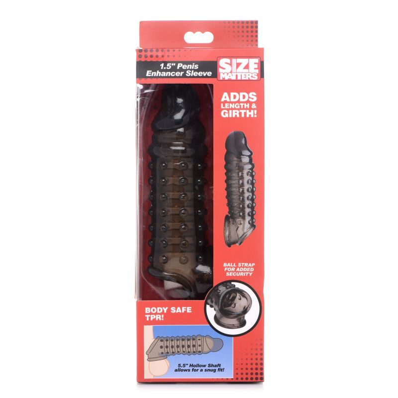 Penis Enhancer Sleeve 1.5 Inch Smoke – Extra Length and Girth Sleeve > Sex Toys For Men > Penis Sleeves