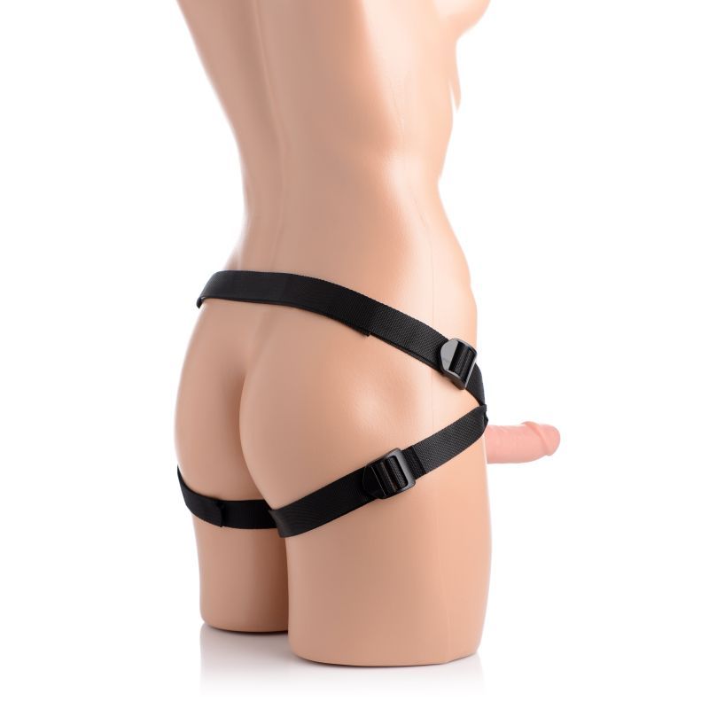 Seducer 7 Inch Silicone Dildo with Harness in Flesh Color > Dildos > Strap On Harnesses