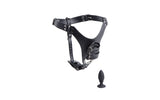 Male Chastity Harness w Anal Plug Black