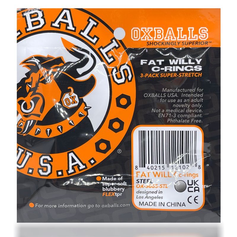 Fat Willy 3 Piece Jumbo Cockrings (Orange) – Soft and Durable Cockrings > Cock Ring > Sets