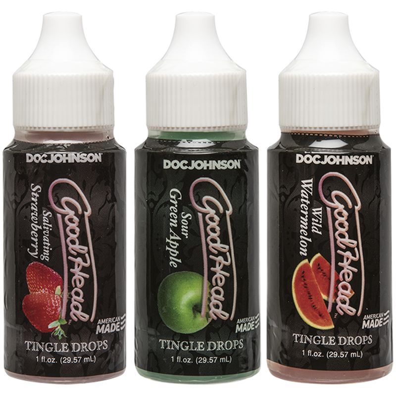 Goodhead Tingle Drops Strawberry Apple Watermelon 3 Piece Set 29ml ea > Lube > Oral Gels & Sprays