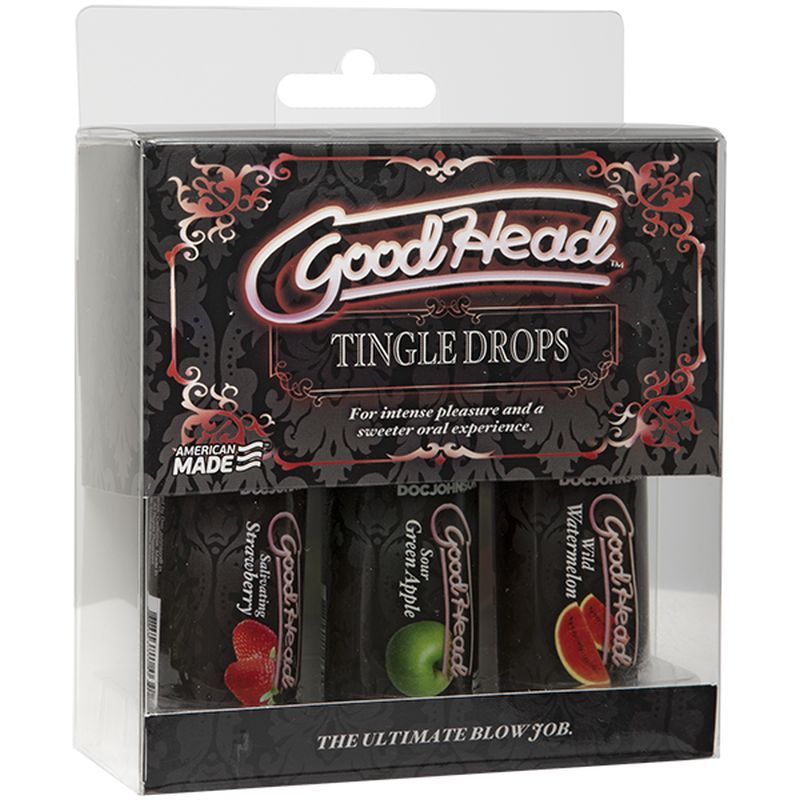 Goodhead Tingle Drops Strawberry Apple Watermelon 3 Piece Set 29ml ea > Lube > Oral Gels & Sprays