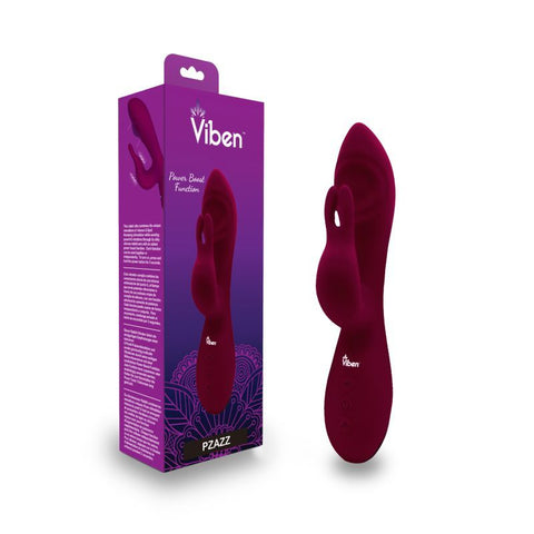 Viben Pzazz Rechargeable Thumping Rabbit Ruby Adult Sex Toy VIBRATORS-RABBIT
