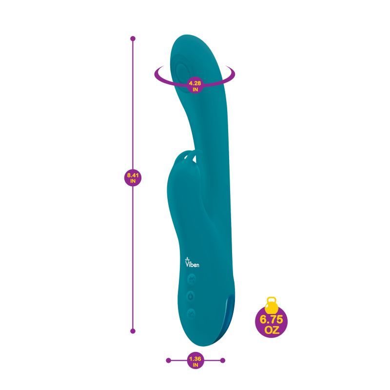 Viben Razzle Rechargeable Thumping Rabbit Ocean Adult Sex Toy VIBRATORS-RABBIT