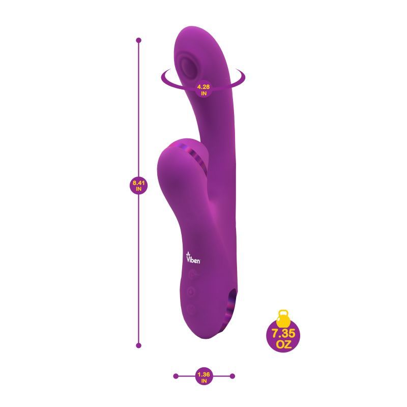 Viben Dazzle Rechargeable Thumping Rabbit in Berry VIBRATORS-RABBIT