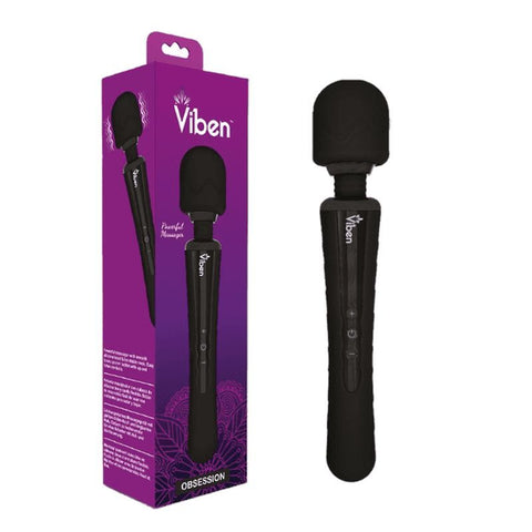Viben Obsession Rechargeable Wand Massager in Black Electric Massager
