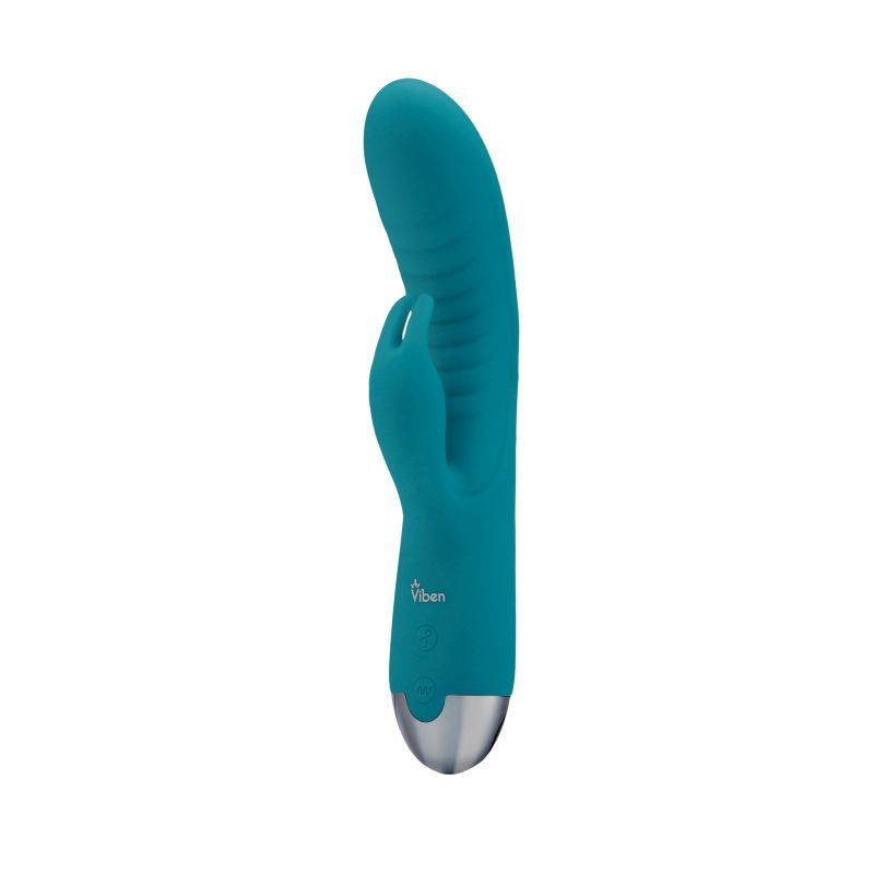 Viben Alluring Come Hither Rabbit Vibe Ocean G-Spot Massager Blue VIBRATORS-RABBIT
