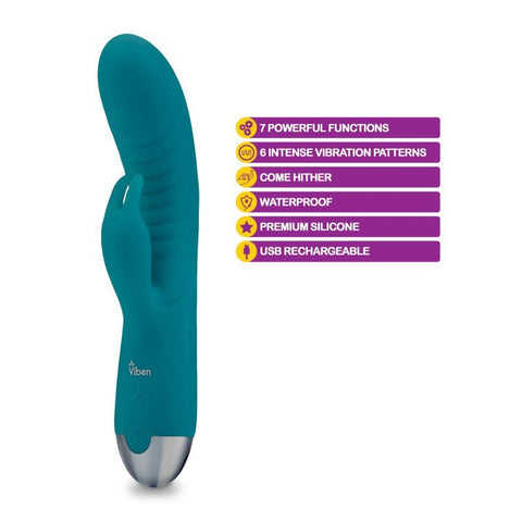 Viben Alluring Come Hither Rabbit Vibe Ocean G-Spot Massager VIBRATORS-RABBIT