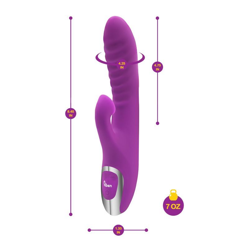 Viben Frenzy Suction Rabbit Vibe in Berry VIBRATORS-RABBIT