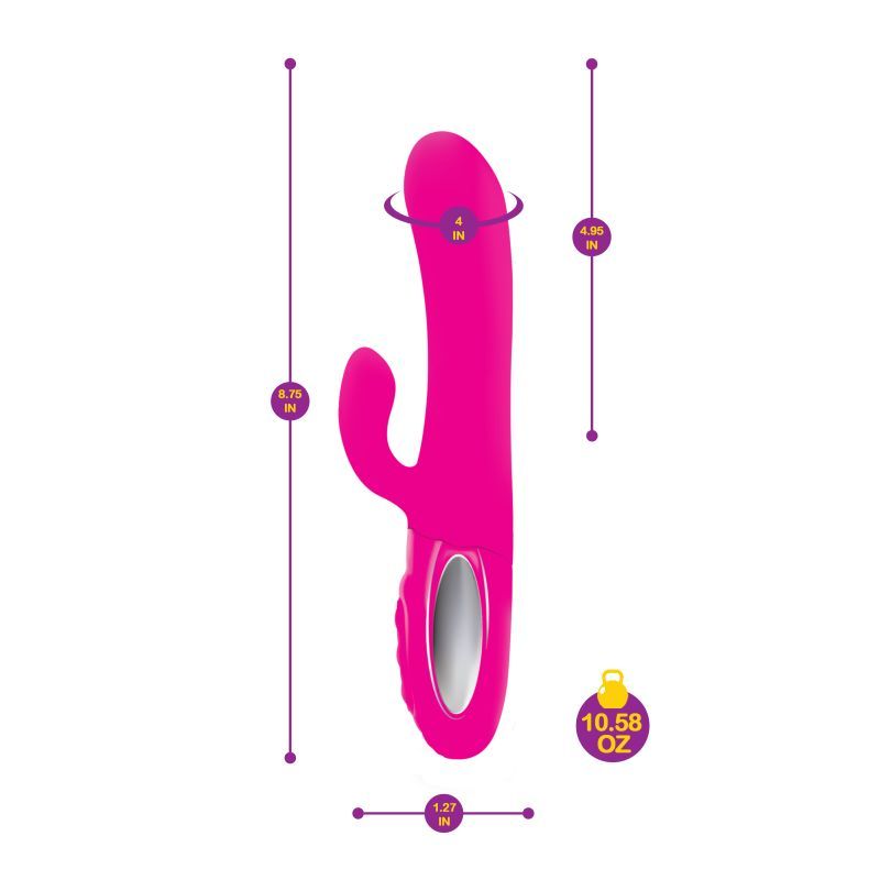 Viben Hypnotic Thrusting Rabbit Vibrator with Swinging Clitoral Stimulator in Hot Pink VIBRATORS-RABBIT