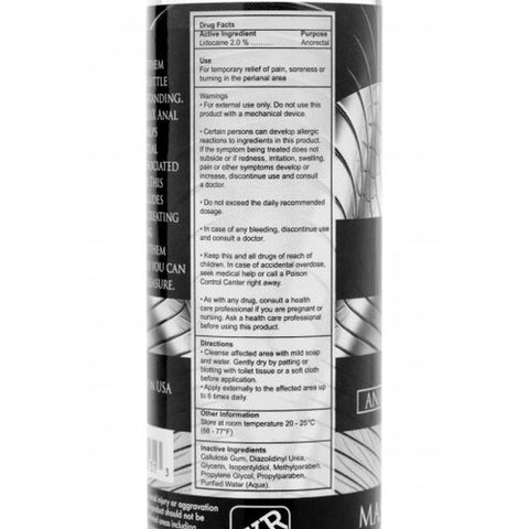 Master Series Ass Relax Desensitizing Lubricant 4.25 Ounce Anal Lubricant
