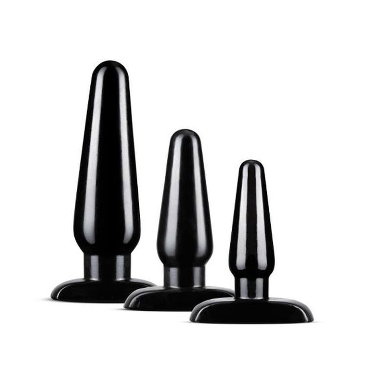 Anal Adventures 3 Pc Basic Plug Kit Black > Anal Range > Butt Plug Kits