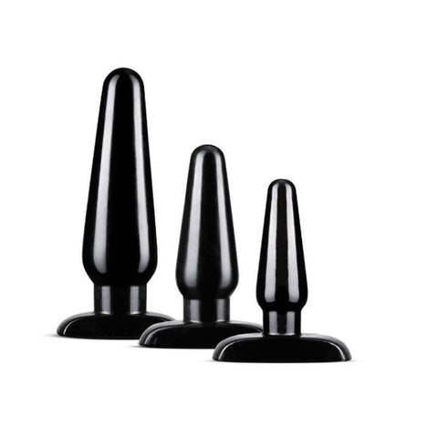 Anal Adventures 3 Pc Basic Plug Kit Black > Anal Range > Butt Plug Kits