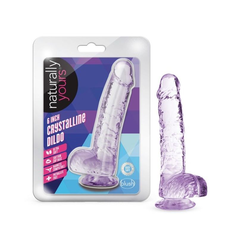Naturally Yours Crystaline Amethyst – 6 Inch Suction Cup Dildo > Dildos > Realistic Dildos