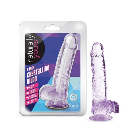 Naturally Yours Crystaline Amethyst – 6 Inch Suction Cup Dildo Purple > Dildos > Realistic Dildos