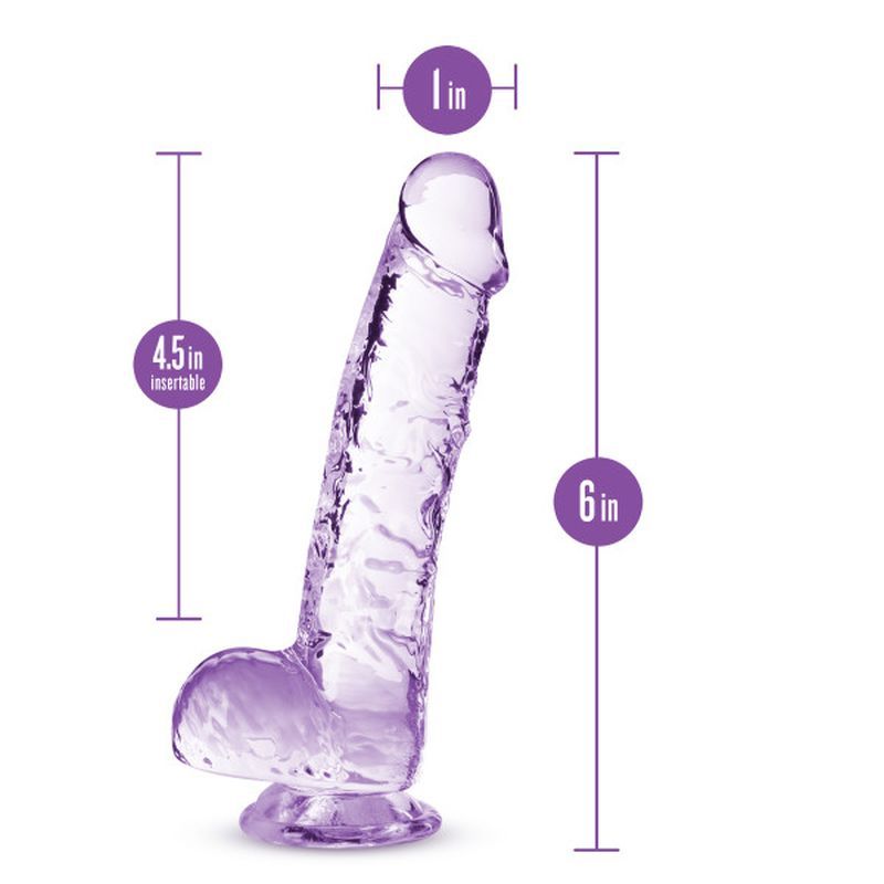Naturally Yours Crystaline Amethyst – 6 Inch Suction Cup Dildo > Dildos > Realistic Dildos