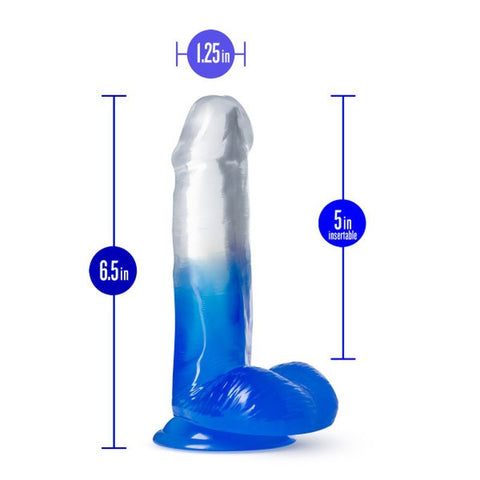 B Yours Morning Dew 6in Dildo Stella Blue with Suction Cup DONGS