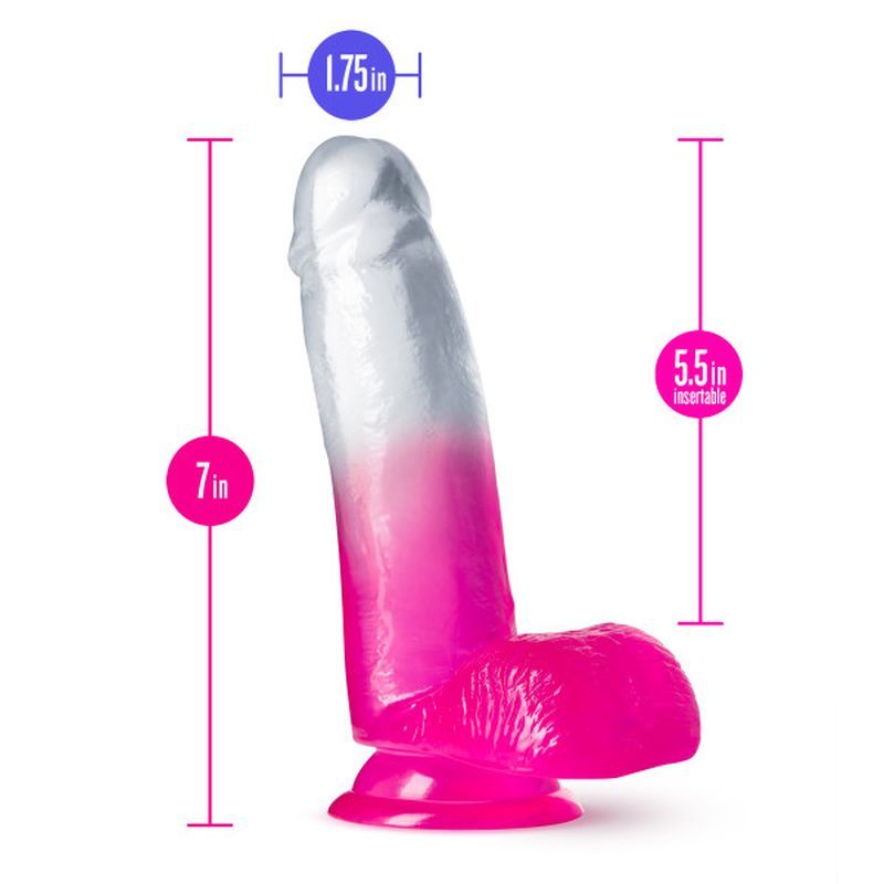 B Yours Sugar Magnolia 7in Dildo Fuchsia with Suction Base > Dildos > Realistic Dildos