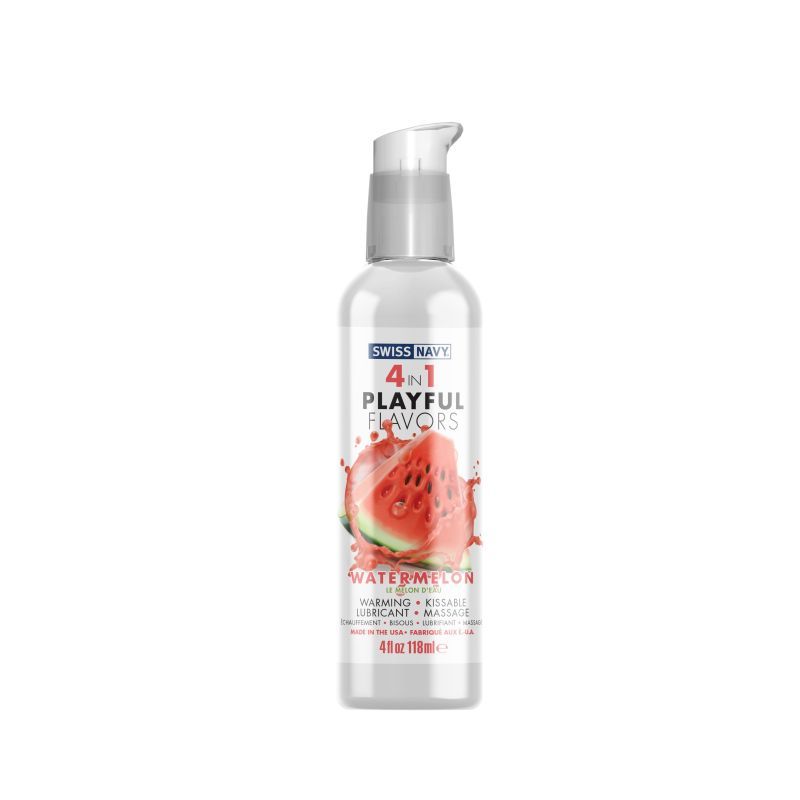 Swiss Navy 4 in 1 Playful Flavors Watermelon Intimacy Gel 4 oz > Lube > Flavoured