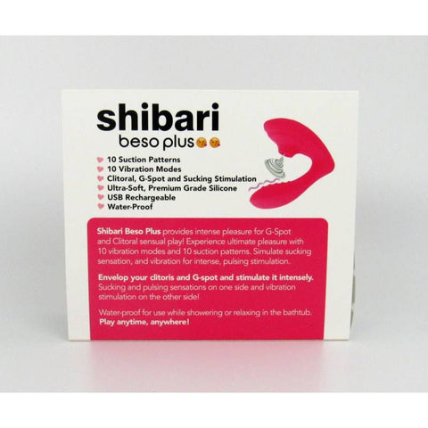 Shibari Beso Plus G Spot and Clitoral Vibrator in Pink Suction Stimulator
