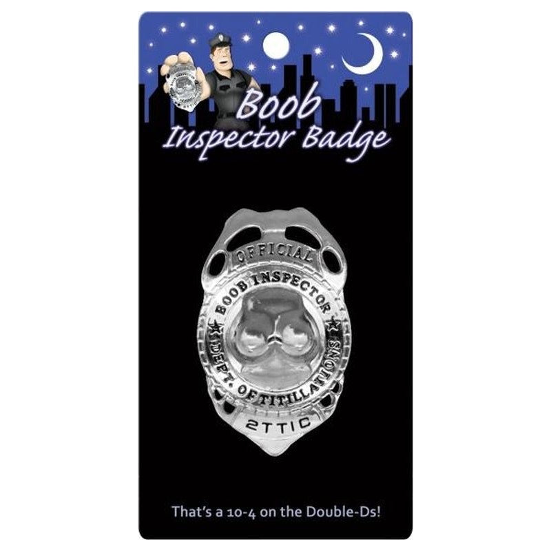 Boob Inspector Badge Silver Bachelor & Bachelorette Items