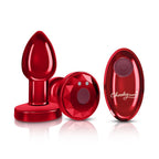 Cheeky Charms Red Vibrating Metal Butt Plug Small Red Small > Anal Range > Vibrating Butt Plugs