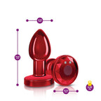 Cheeky Charms Red Vibrating Metal Butt Plug Small > Anal Range > Vibrating Butt Plugs