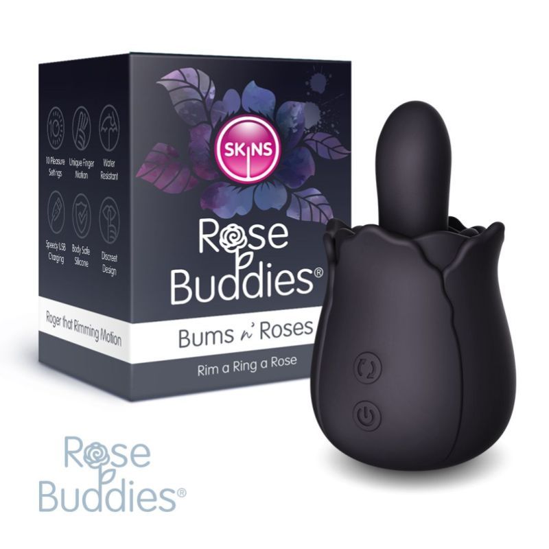 Skins Rose Buddies Bum and Roses Black Adult Sex Toy Black Suction Stimulator